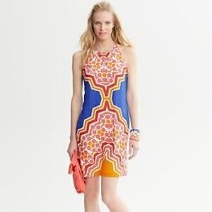 Banana Republic Printed Halter Style Dress Sz 8